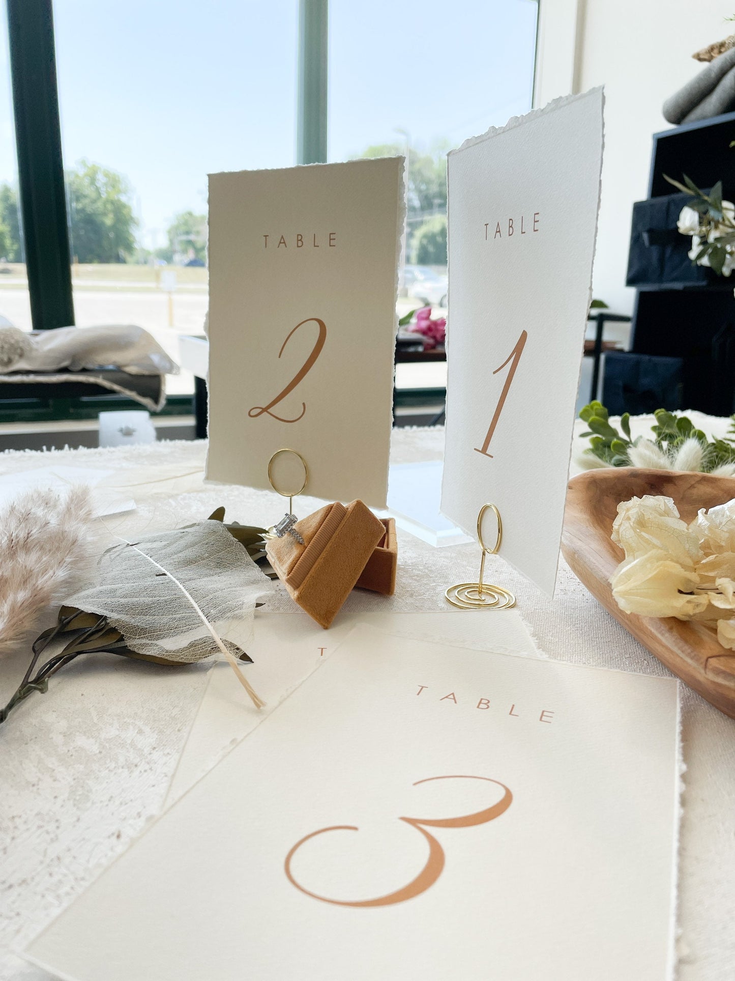 Wedding Table Numbers Numerical | PRINTED -  Deckle Edge Style 211
