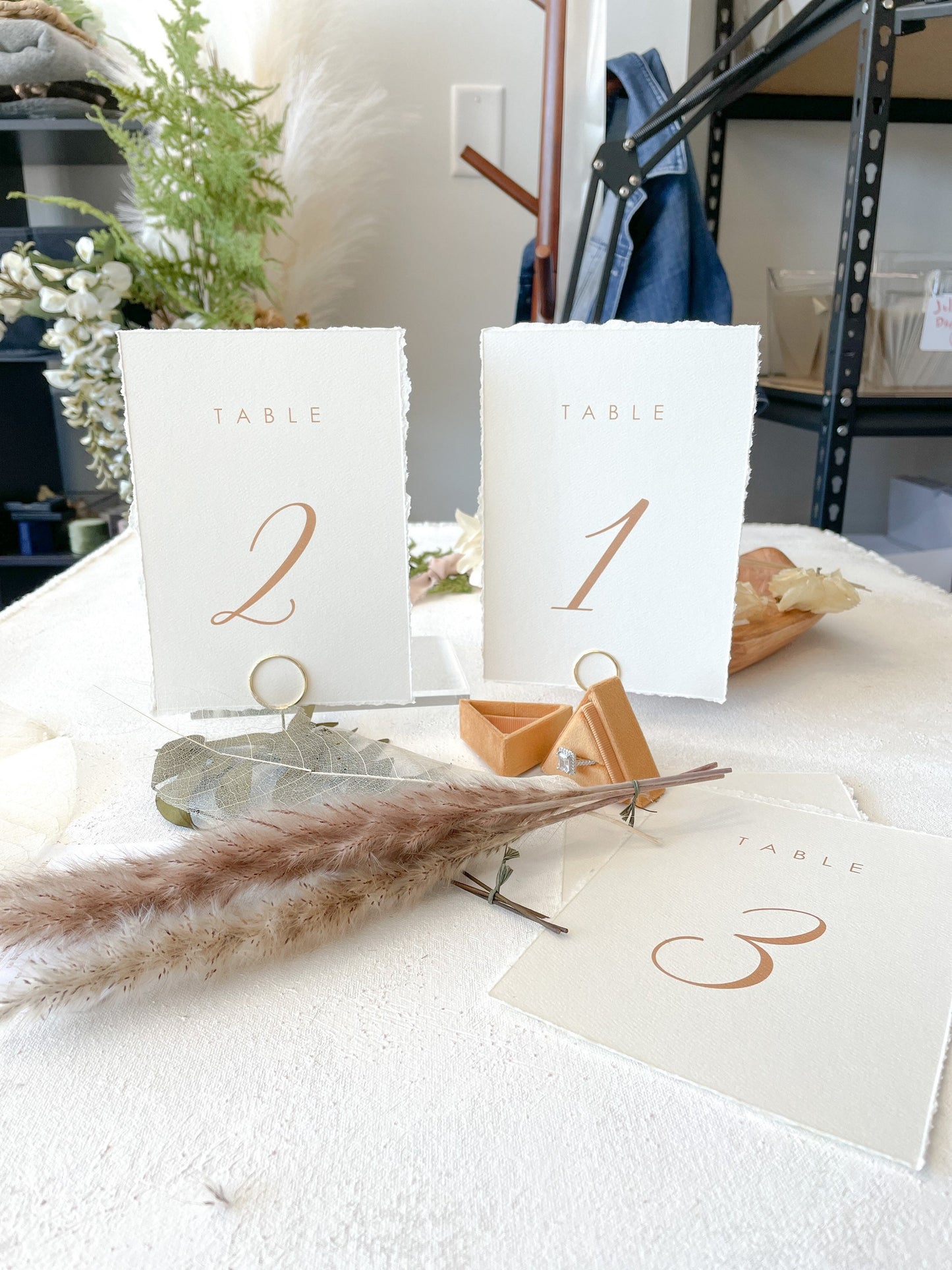 Wedding Table Numbers Numerical | PRINTED -  Deckle Edge Style 211