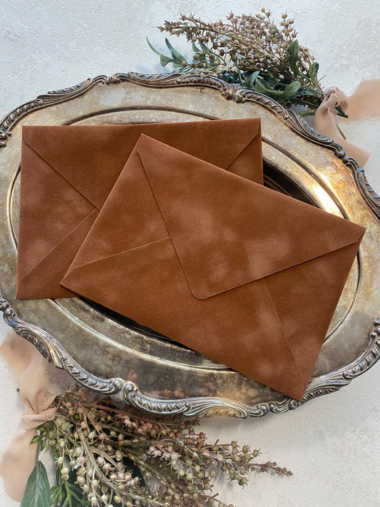 Velvet Envelopes - Spice Velvet Envelope - A7 7.25x5.25 | Other colors available  |  SET OF 10