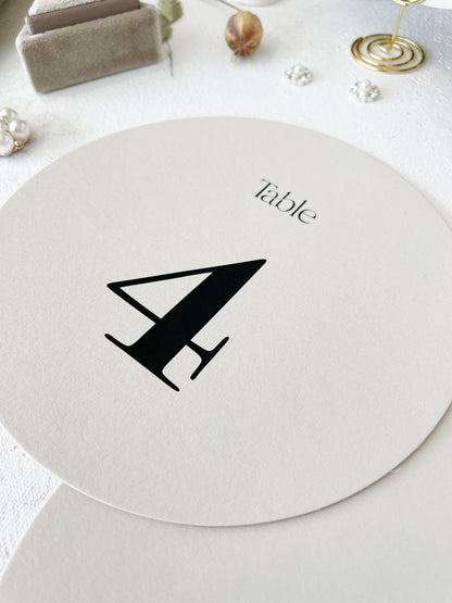 Circle Table Numbers PRINTED - 5.75 inches - Style 46