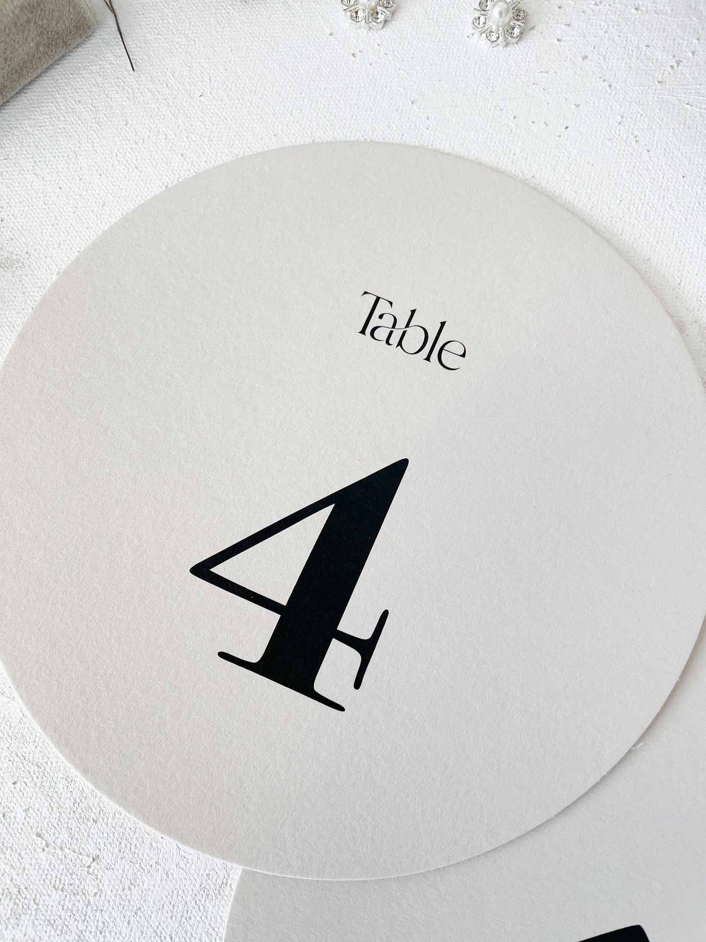 Circle Table Numbers PRINTED - 4, 5 or 5.75 inches - Style 46 - SET OF 5