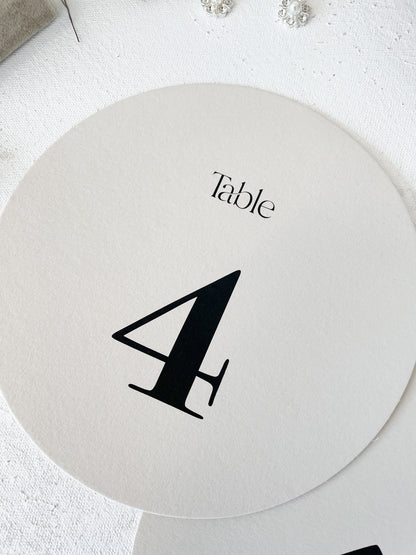 Circle Table Numbers PRINTED - 5.75 inches - Style 46