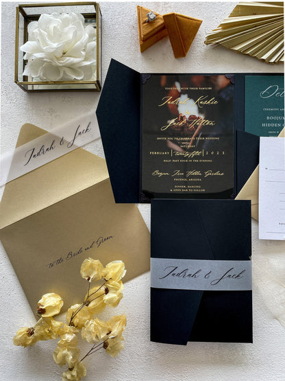 Boho Wedding Invitation | Acrylic Invitations | Style 112 - Option 3a