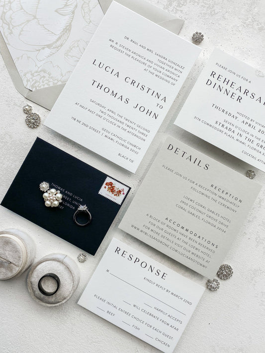 Modern Letterpress Invitations | Style 900