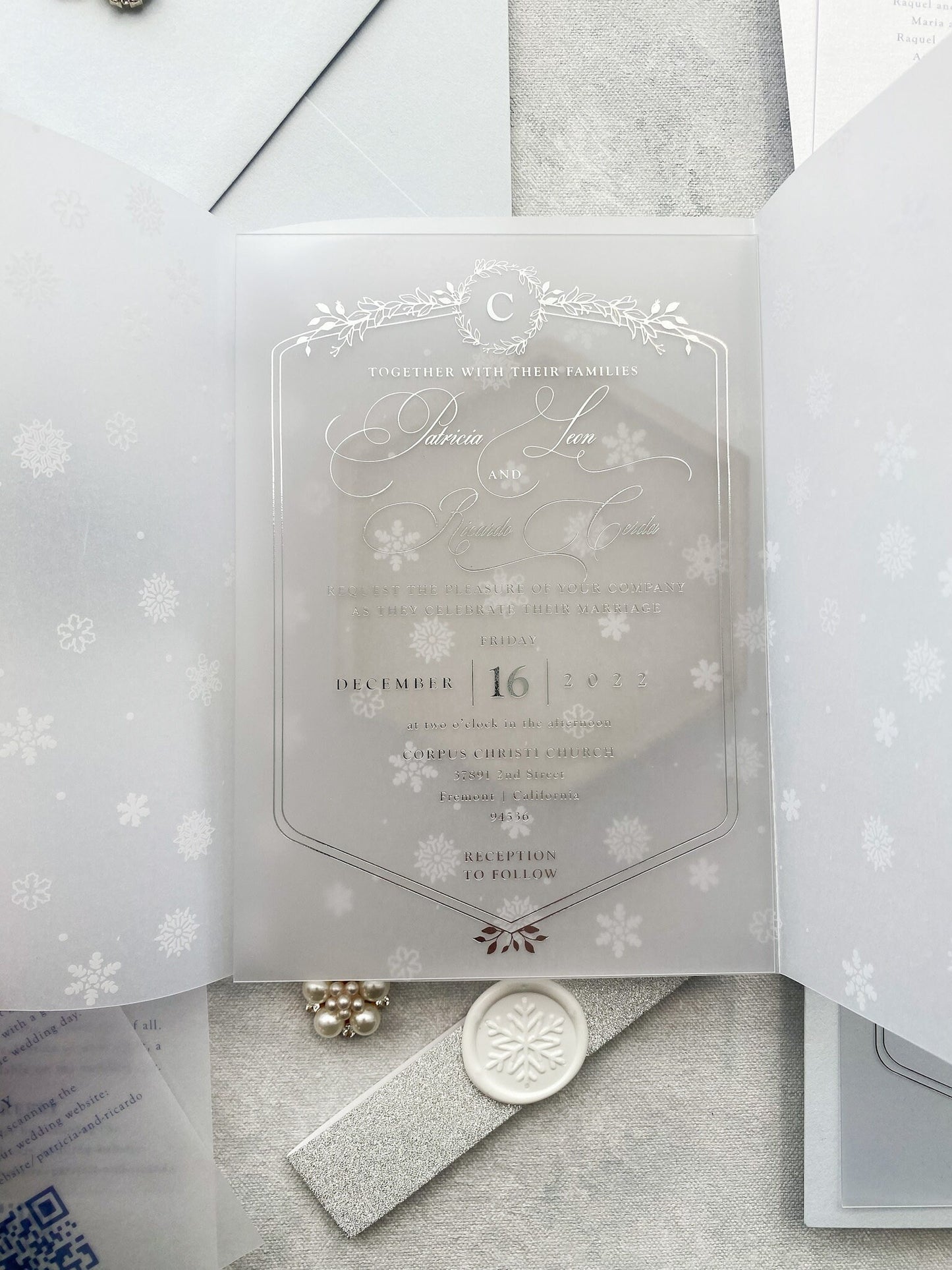 Winter Wedding Invitation | Invitations |  Custom Wedding Invites  |  Wedding Invitation  - Style 999 - Option 8