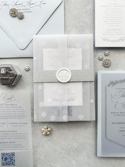 Winter Wedding Invitation | Invitations |  Custom Wedding Invites  |  Wedding Invitation  - Style 999 - Option 8