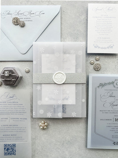 Winter Wedding Invitation | Invitations |  Custom Wedding Invites  |  Wedding Invitation  - Style 999 - Option 8