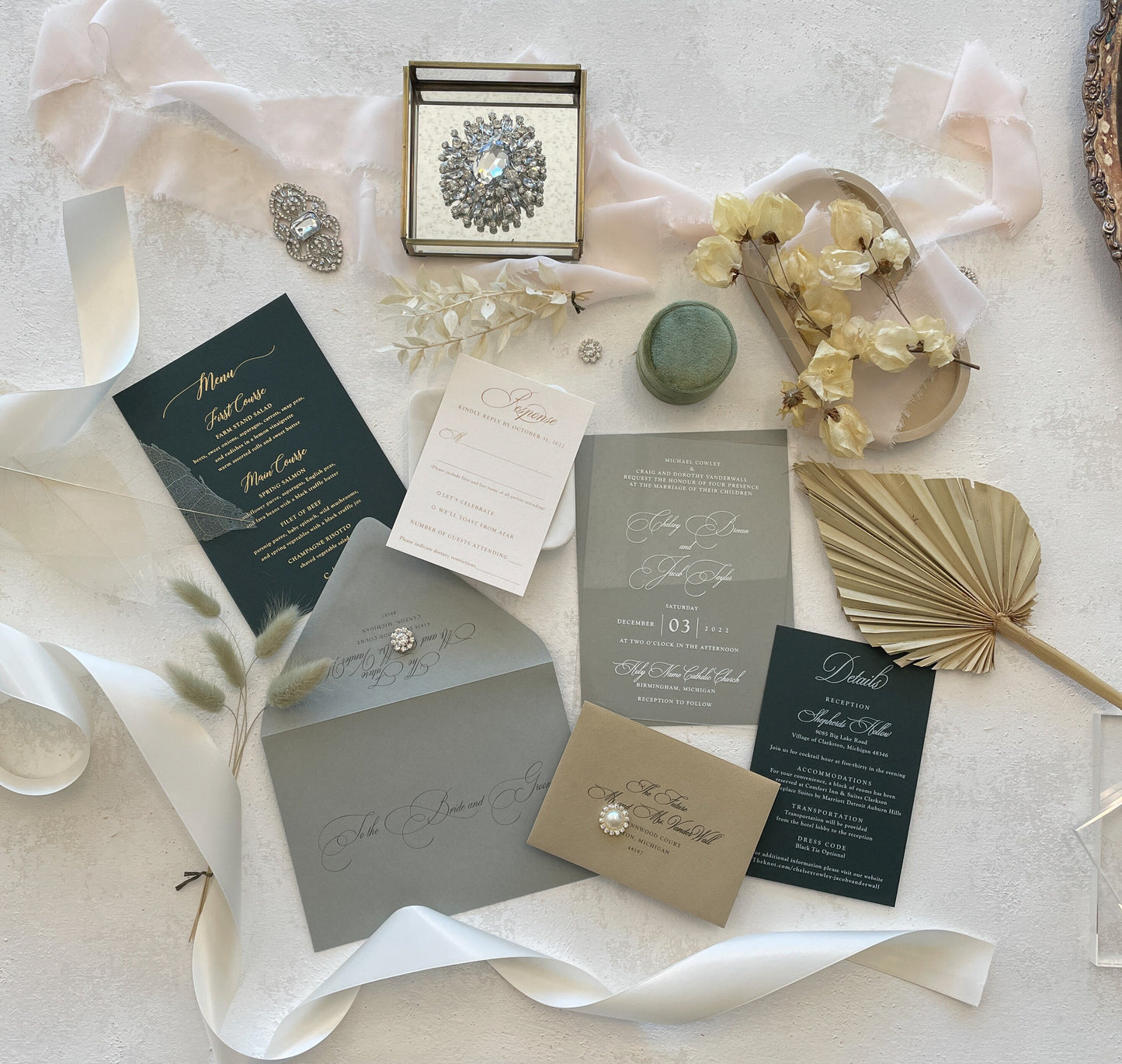 Acrylic Wedding Invitation | Invites  | Custom Invitations | Invitation Card | Elegant Invitations - Style 305 - Option 12