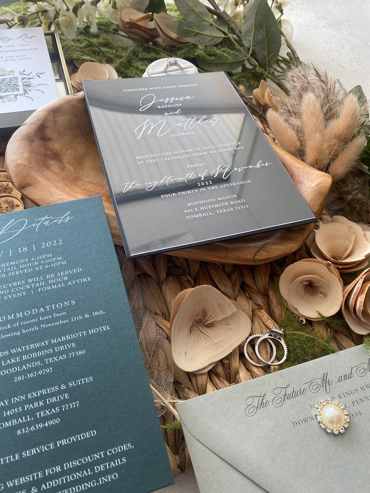 Acrylic Wedding Invitation | Invites  | Custom Invitations | Invitation Card | Elegant Invitations - Style 886 - Option 12