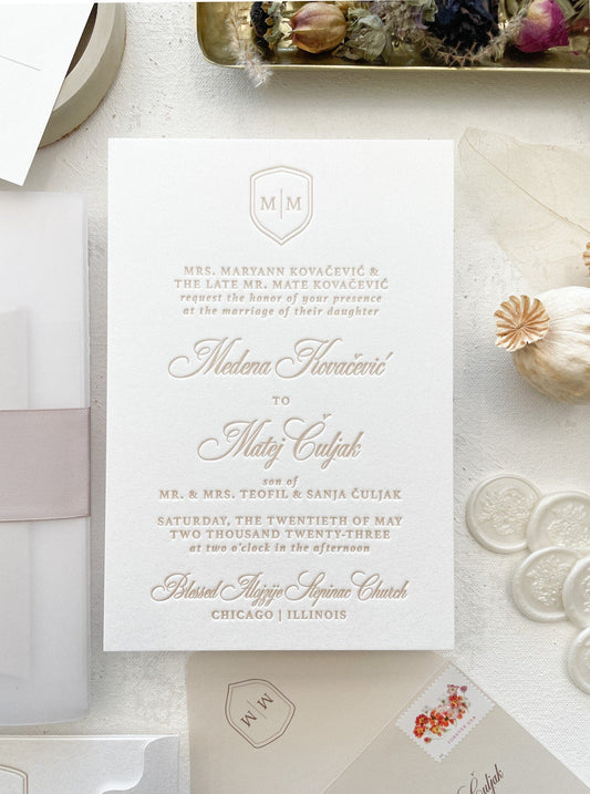 Letterpress Wedding Invitations | Style 333
