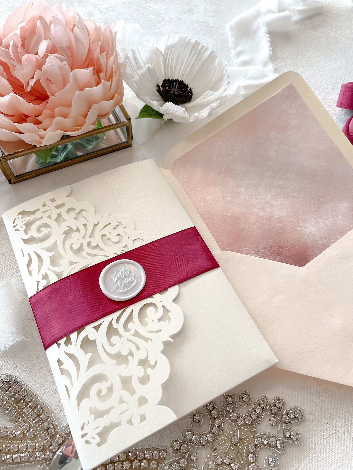 Lasercut Wedding Invitation | Invites  | Custom Invitations | Invitation Card | Elegant Invitations - Style 124 - Option 10