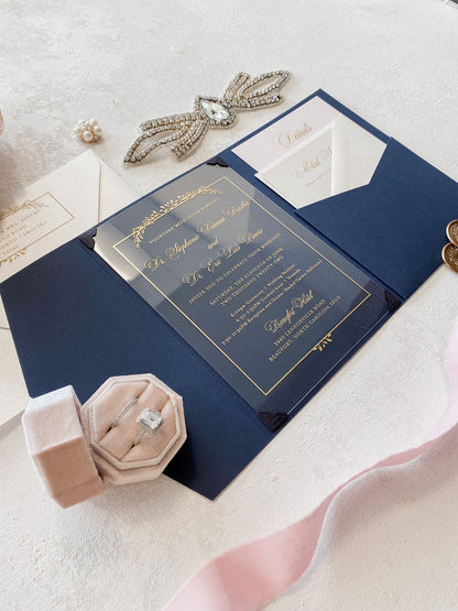 Acrylic Wedding Invitations  - Invitation Card | Wedding Invite Suite | Elegant Wedding Invitation - Style 96 - Option 3a