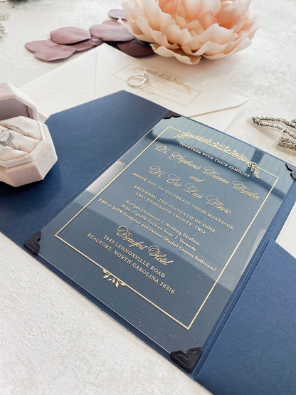 Acrylic Wedding Invitations  - Invitation Card | Wedding Invite Suite | Elegant Wedding Invitation - Style 96 - Option 3a