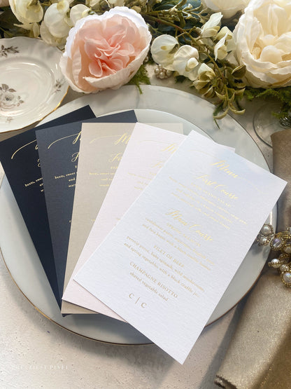 Foil Wedding Menus  | Any color Style 45