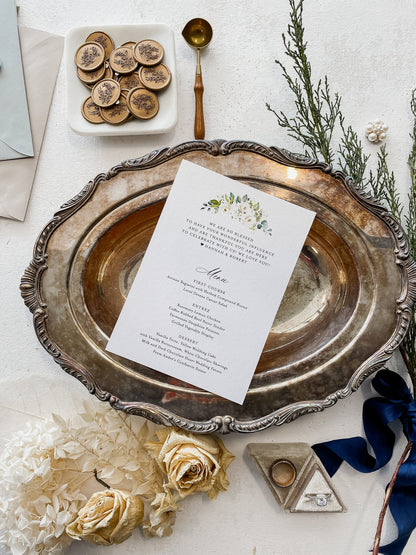 Greenery Wedding Menu | reception menu | dinner menu | table menu |  Style 888  |  SET OF 10