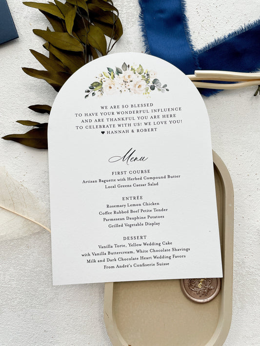 Arch Greenery Wedding Menu | reception menu | dinner menu | table menu |  Style 888m   |  SET OF 10