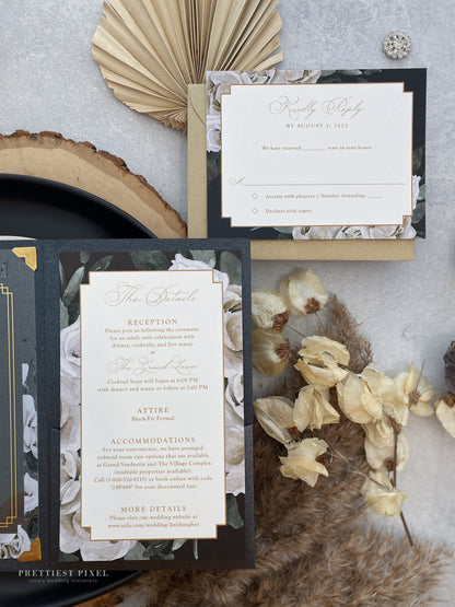 Elegant and Formal Acrylic Invitations | Acrylic Card |  Custom Invitations | Invitation Card | Elegant Invitations  - Style 224 - Option 3a