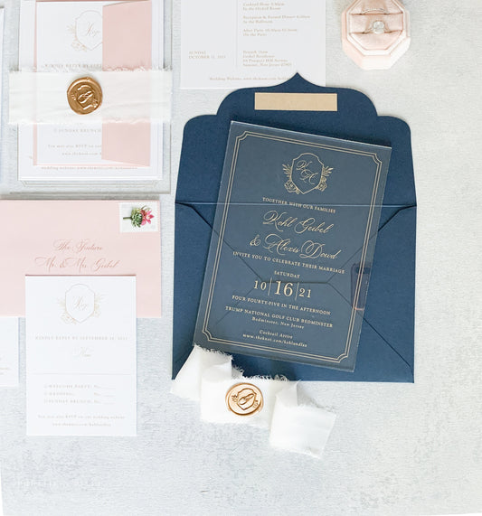 Acrylic Wedding Invitation | Invites  | Custom Invitations | Invitation Card | Elegant Invitations Style 255 - Option 1