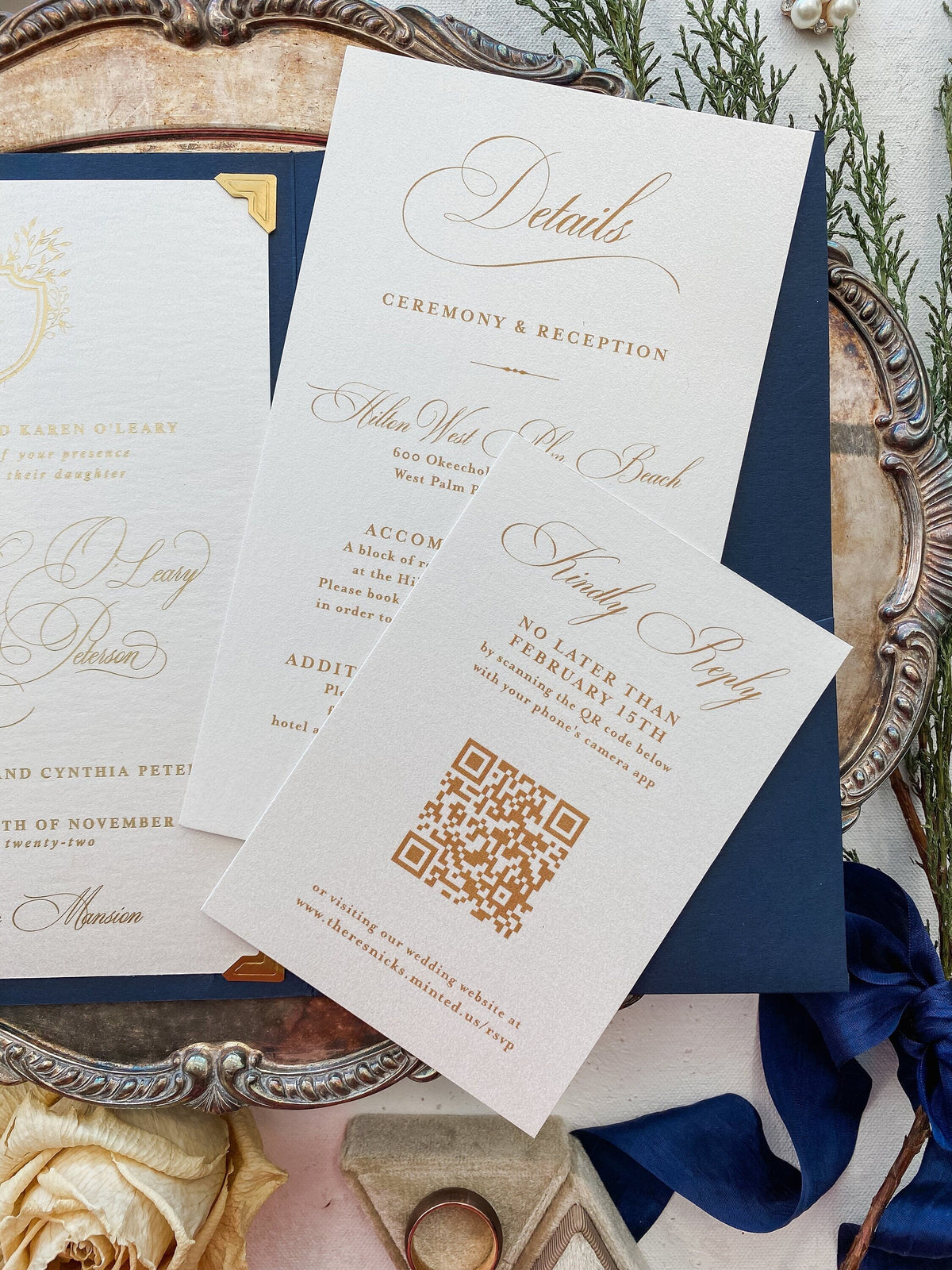 Pocket Invitations with Gold Foil | Style 63 – The Prettiest Pixel LLC