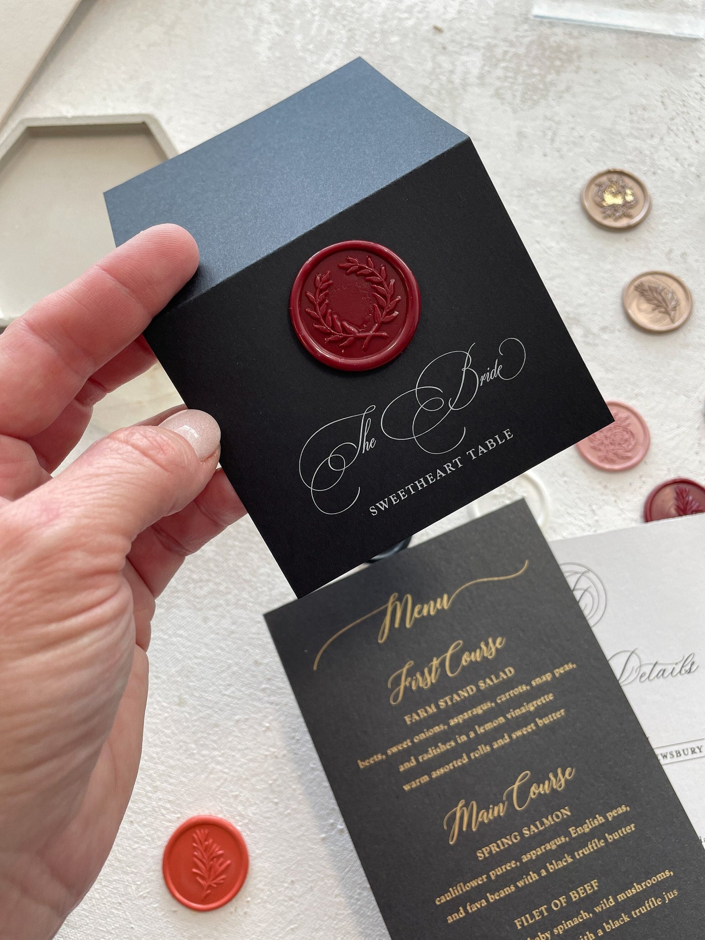 Wedding Folded Escort Cards  | Set of 10 | Wedding Name Card Place Card - Style 267