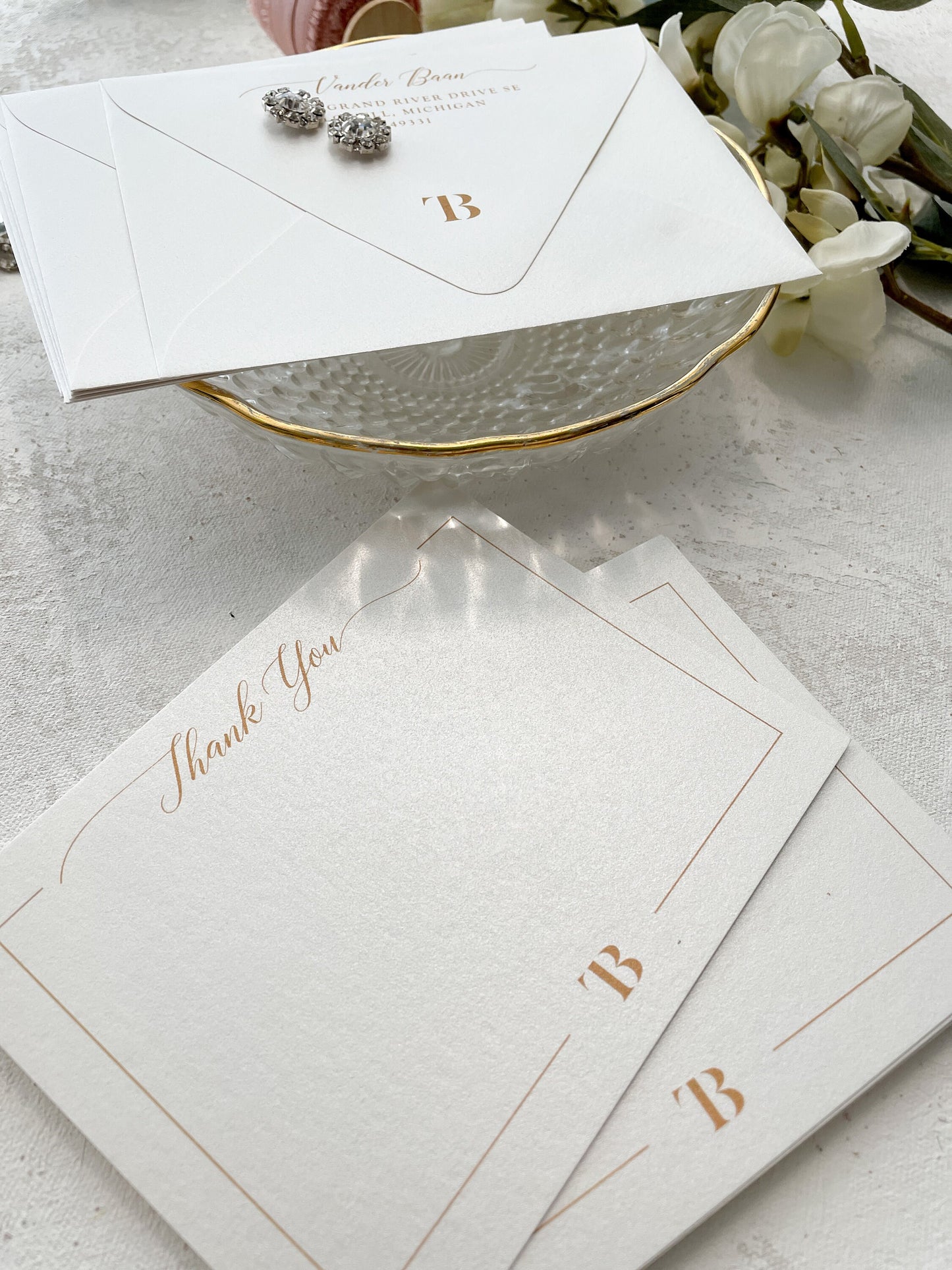 Premium Thank You Cards | Stationery Set | Notecard Set | Personalized Notecards | Stationery Gift - Set of 50 Style 211