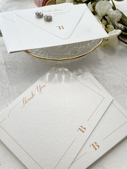 Premium Thank You Cards | Stationery Set | Notecard Set | Personalized Notecards | Stationery Gift - Set of 50 Style 27