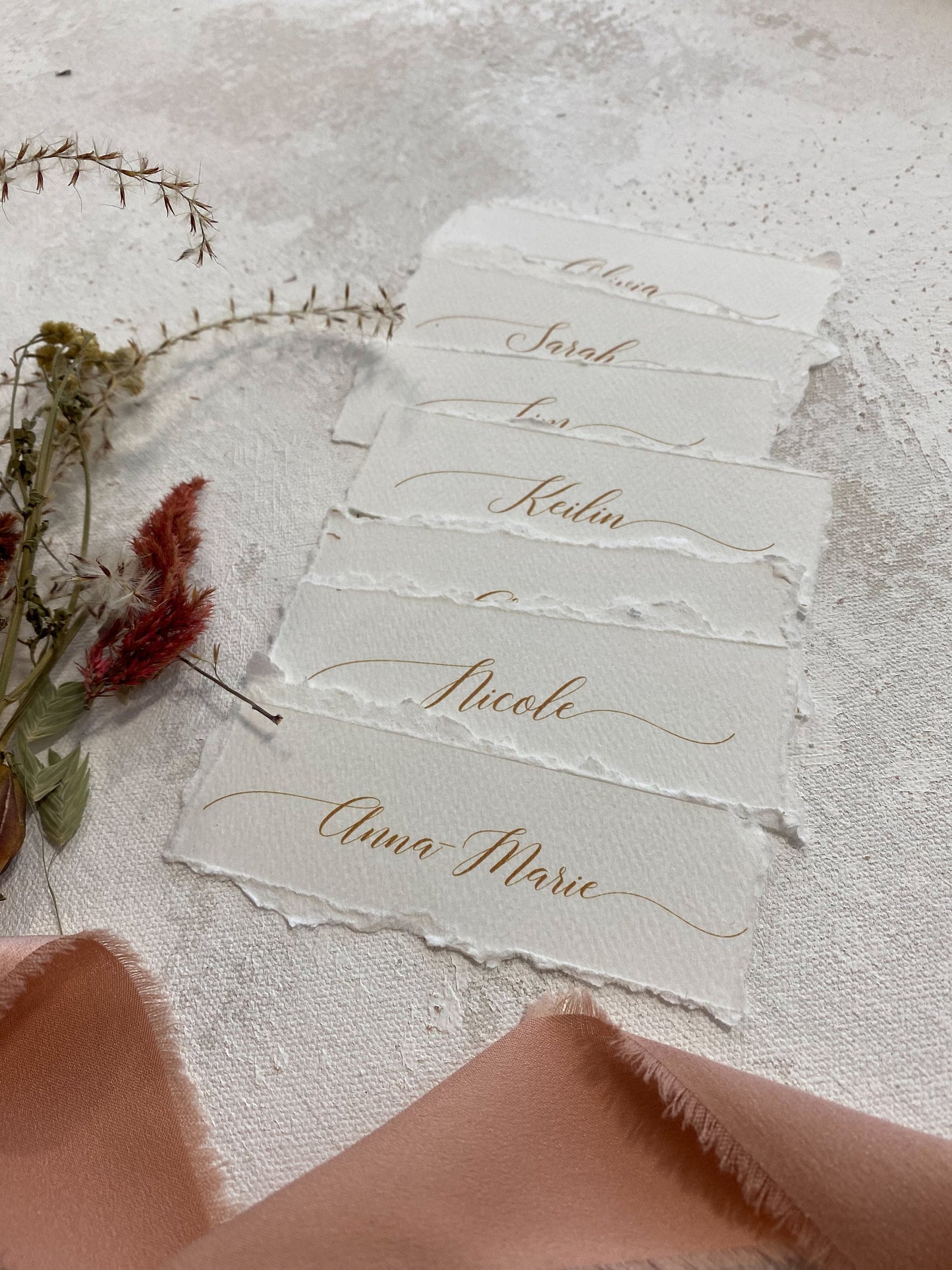 Name Tags | Printed Name Cards | Menu Name Tags | Modern Deckle Edge Place Cards | Wedding Place Cards |  Style 211