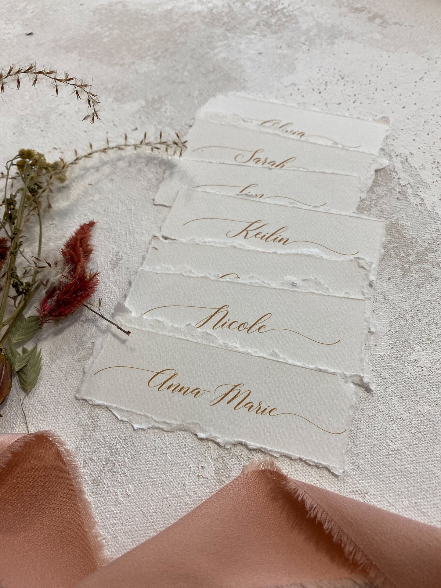 Name Tags | Printed Name Cards | Menu Name Tags| Modern Deckle Edge Place Cards | Wedding Place Cards |  Style 211