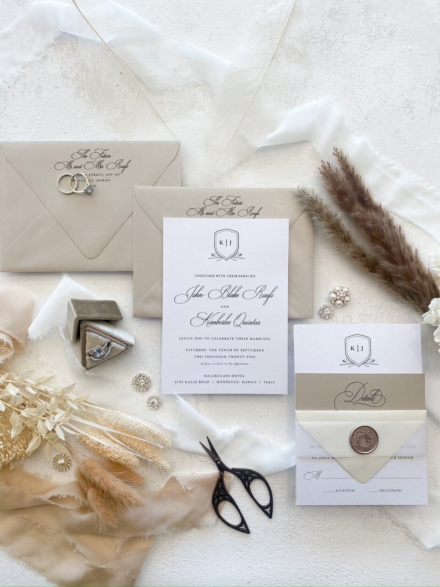Ivory Wedding Invitations Wedding Invites  |  Wedding Stationery Style 15