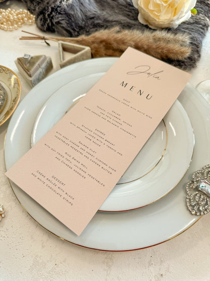 Bling and Glam Wedding Menu | long reception menu | dinner menu | table menu |  Style 145  |  SET OF 10