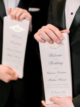Formal Wedding Programs with Foil Monogram/Crest Style 84 |  SET OF 10
