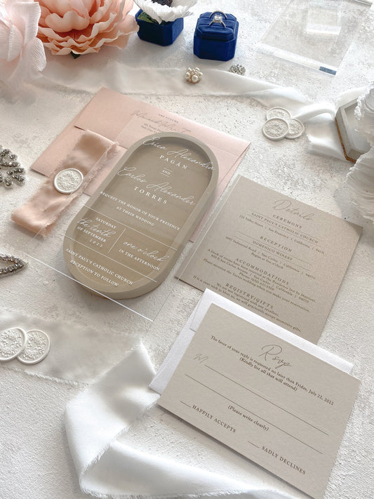 Acrylic Wedding Invitation | Invites  | Custom Invitations | Invitation Card | Elegant Invitations  - Style 38