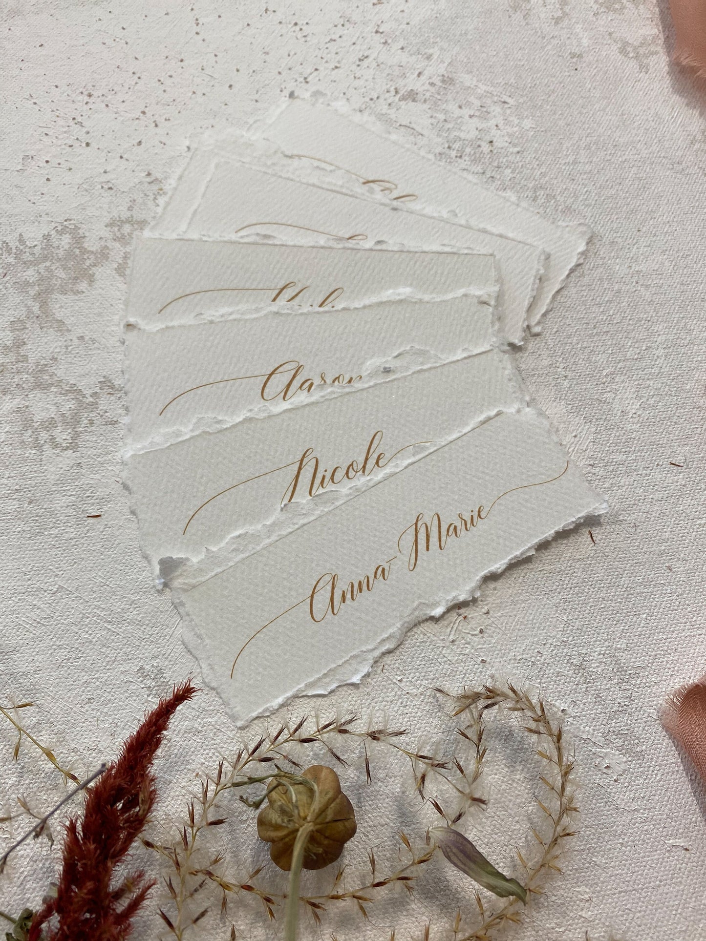 Name Tags | Printed Name Cards | Menu Name Tags| Modern Deckle Edge Place Cards | Wedding Place Cards |  Style 211