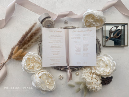 Champagne Wedding Programs  | wedding programs  |  ceremony program  |  programs -  Style 106