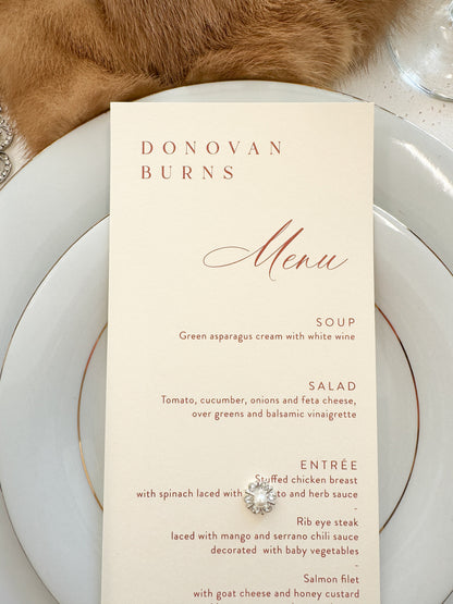 Menus with Names | Dinner Menus with Names | Menu Namecards - Style 223