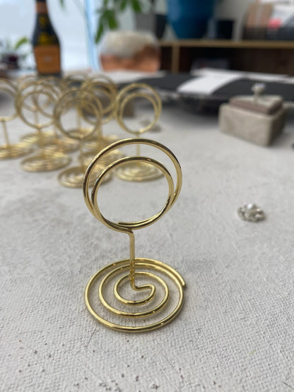 Gold Table Number Holders – Elegant 2 Inch Cardstock Display Stands for Weddings