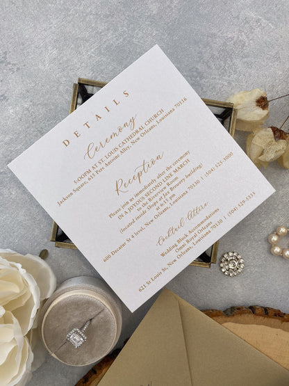 Acrylic Wedding Invitation | Invites  | Custom Invitations | Invitation Card | Elegant Invitations Unique RSVP - Style 207 - Option 2