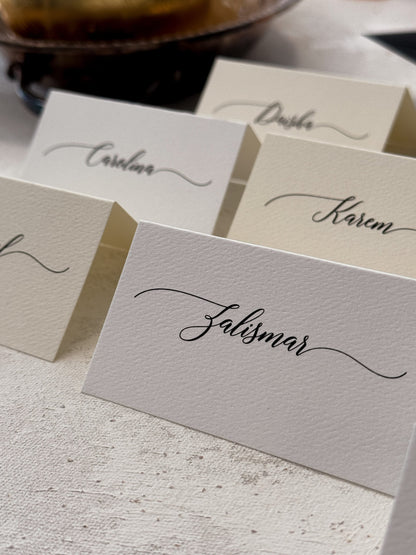 Wedding Folded Place Cards | Wedding Name Card Name Tags - Straight Edge- Style 211