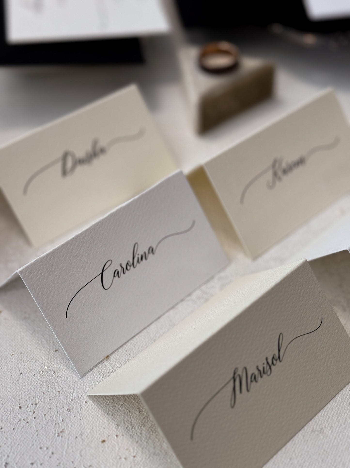 Wedding Folded Place Cards | Wedding Name Card Name Tags - Straight Edge- Style 211