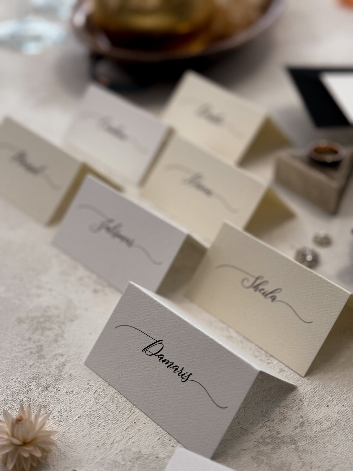 Wedding Folded Place Cards | Wedding Name Card Name Tags - Straight Edge- Style 211