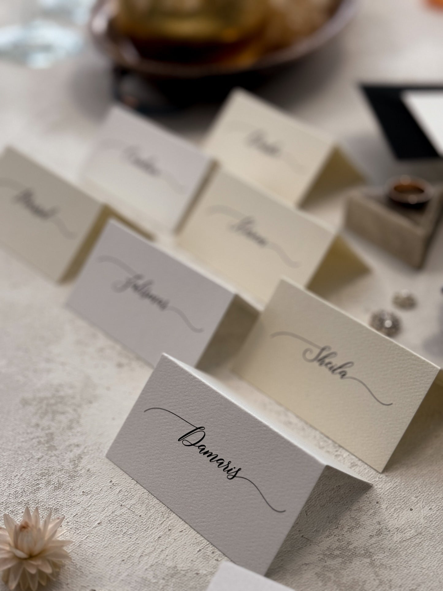 Wedding Folded Place Cards | Wedding Name Card Name Tags - Straight Edge- Style 27