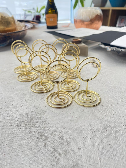 Gold Table Number Holders – Elegant 2 Inch Cardstock Display Stands for Weddings