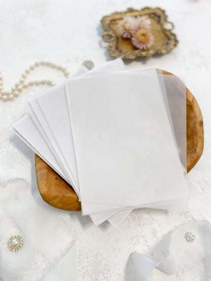 Vellum Slip Sheets for Invitations - Set of 20