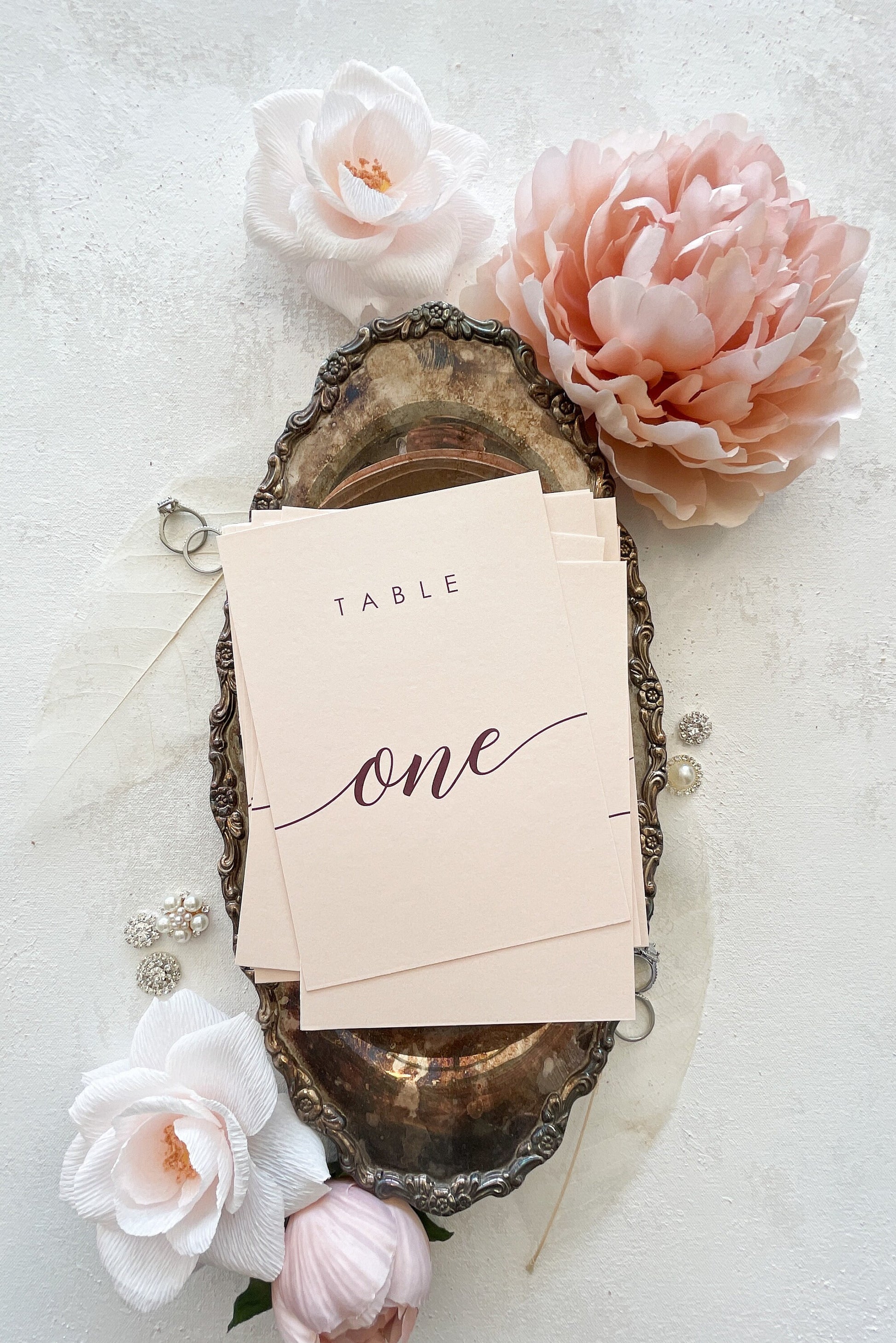 a place card sitting on top of a table