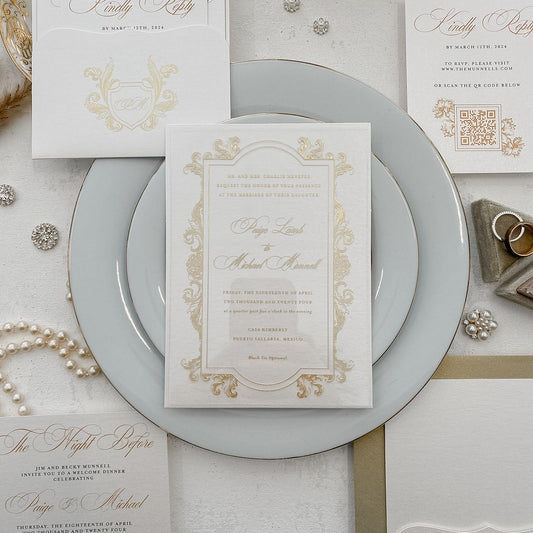 baroque wedding invitation