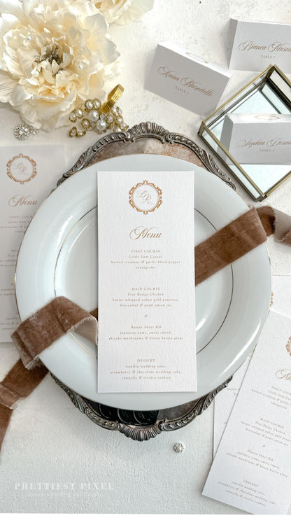 Wedding Menu | reception menu | dinner menu | table menu |  Style 106   |  SET OF 10