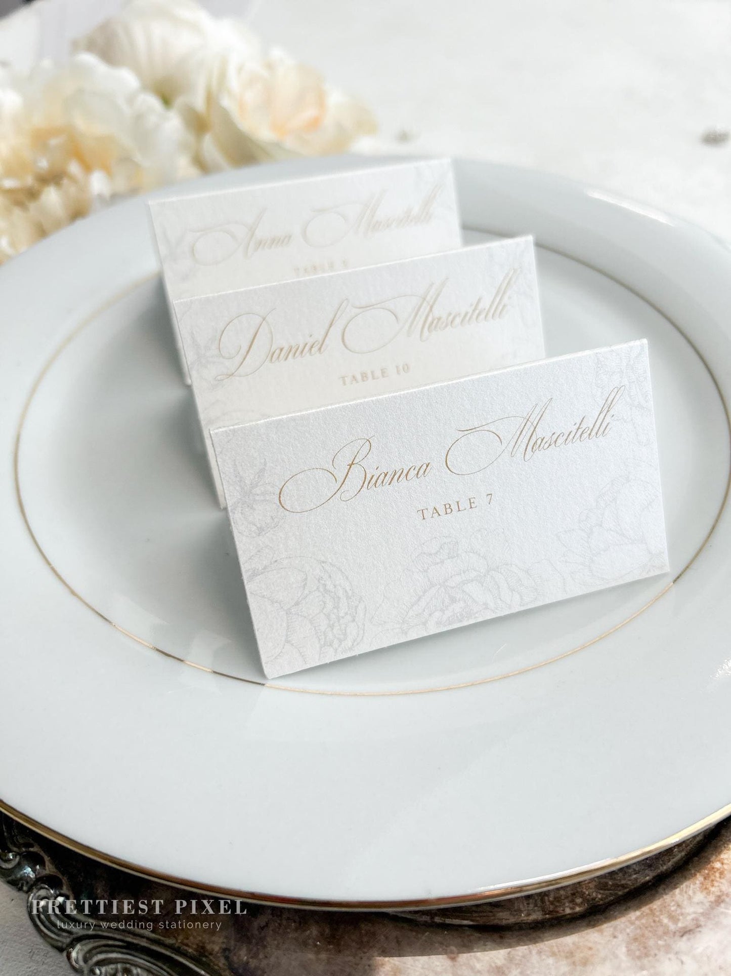 Wedding Folded Place Cards | Sets of 10 | Wedding Name Cards Name Tags - Style 777