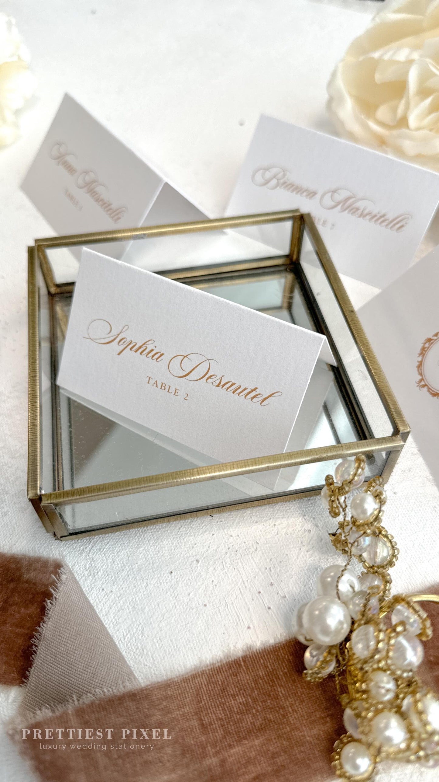 Wedding Folded Place Cards | Wedding Name Card Name Tags - Style 106