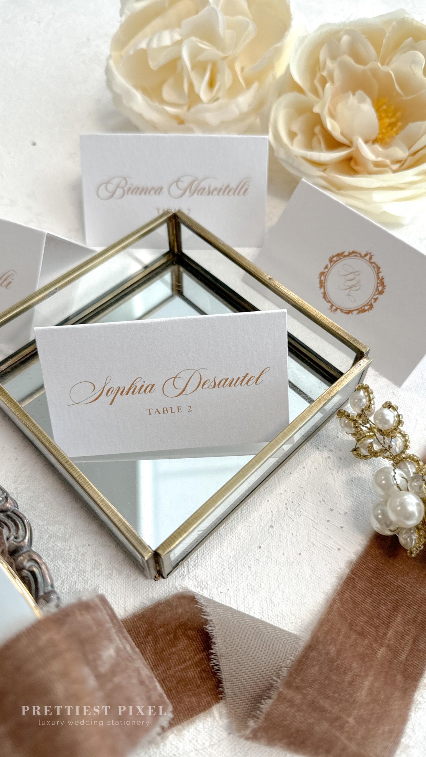 Wedding Folded Place Cards | Wedding Name Card Name Tags - Style 106