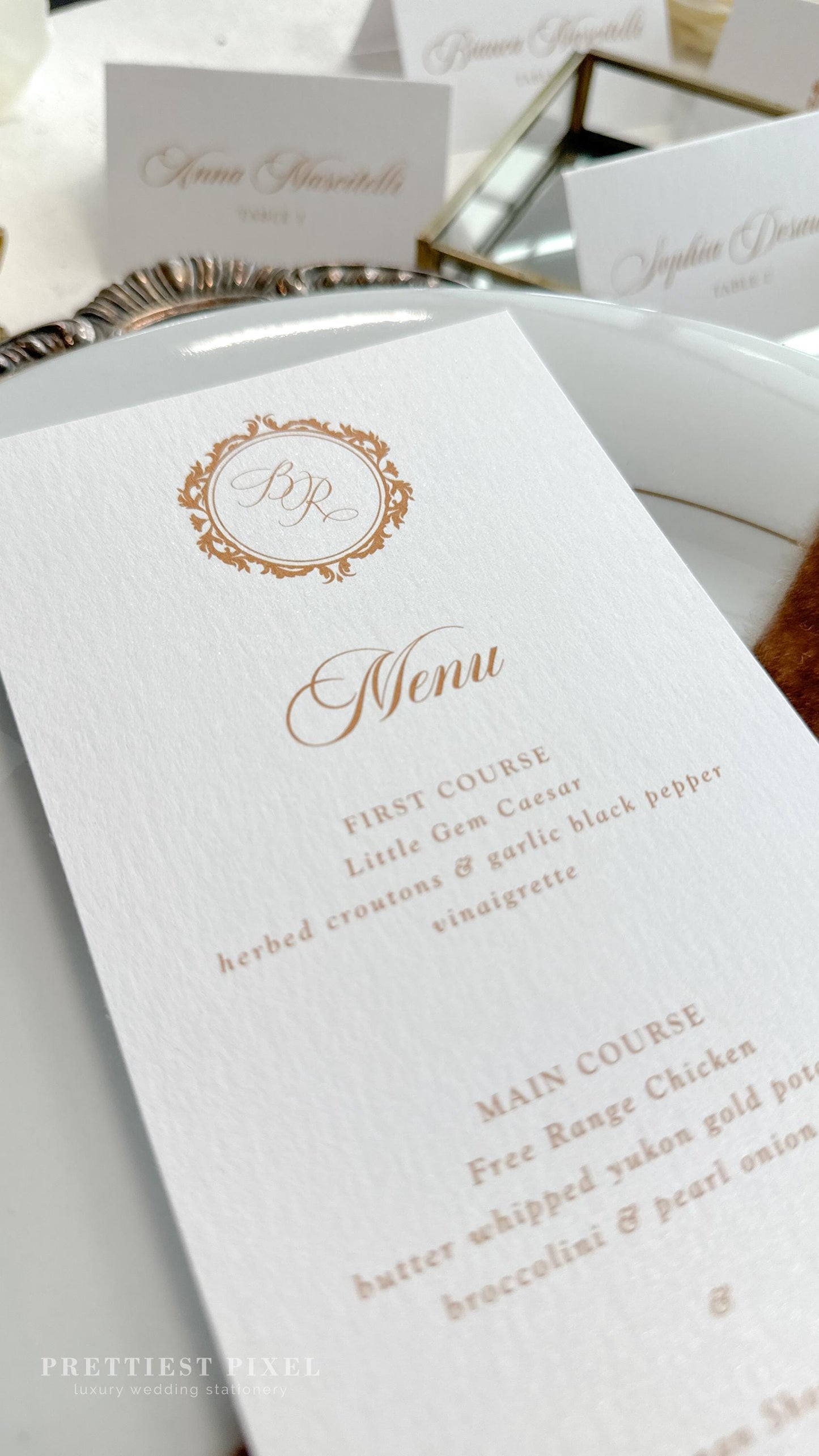 Wedding Menu | reception menu | dinner menu | table menu |  Style 106   |  SET OF 10